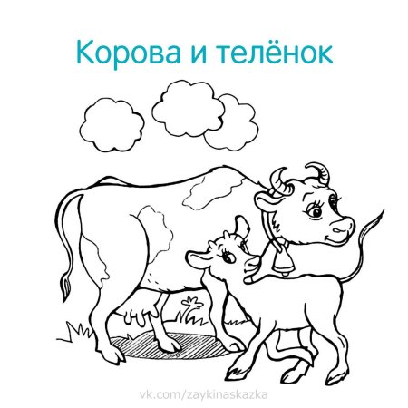 Домашние животные и их Детеныши раскраска