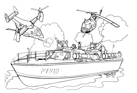 Раскраска: военные