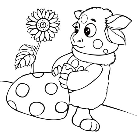 Лунтик раскраска Мила