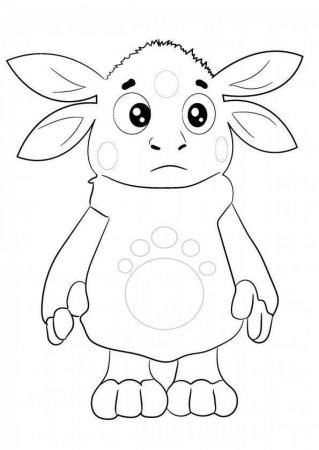 Раскраски для девочек из мультика Лунтик