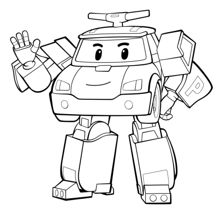 Раскраска Поли Робокар Поли