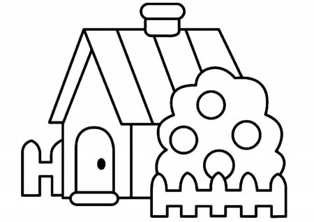 Раскраска дом для детей 3-4 лет
