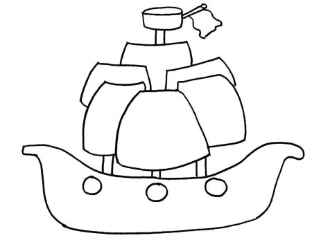 Раскраска. Кораблик