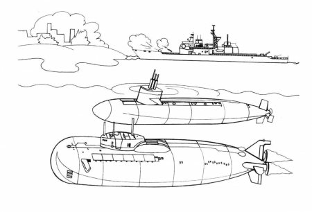 Подводная лодка к 19 раскраска
