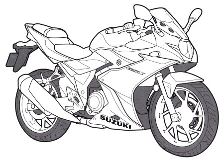 Раскраска мотоцикл Kawasaki Ninja 250r