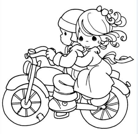 Мотоцикл раскраска для детей 4-5 лет