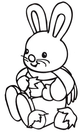 Зайчик игрушка раскраска