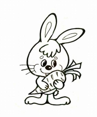 Зайчик для раскрашивания для детей