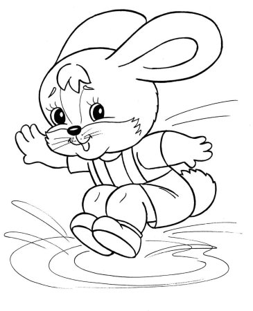 Раскраска заяц для детей 3-4 лет