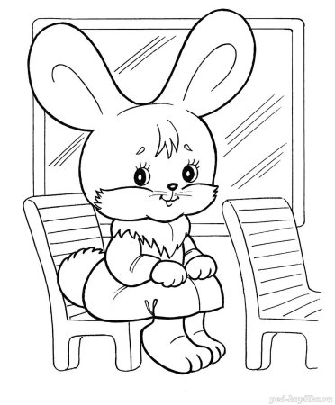 Раскраска заяц 2 младшая группа