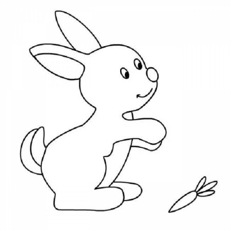 Контур зайчика для аппликации