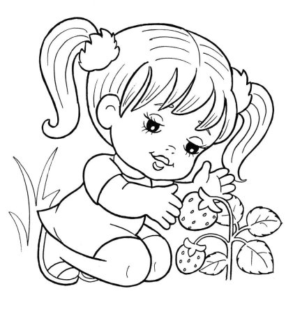 Девочка раскраска для детей
