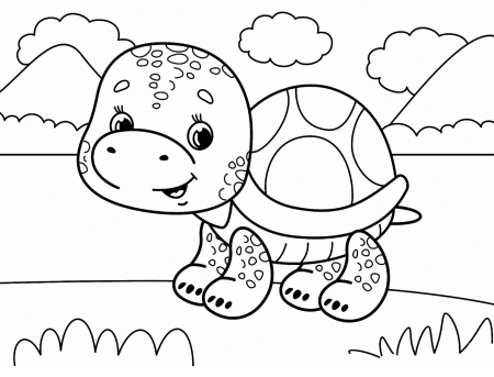 Раскраска Черепашки для детей 4-5 лет