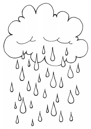 Раскраска тучка для детей 2-3 лет