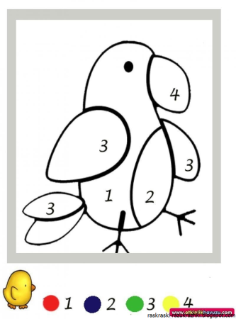 Раскраска по цифрам для малышей