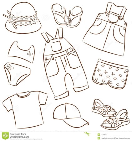 Летняя одежда раскраска