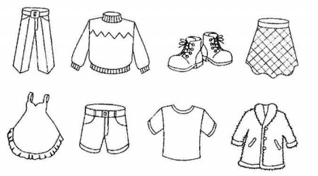 Летняя одежда раскраска для детей