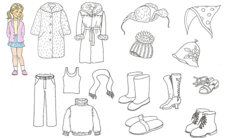 Весенняя одежда раскраска