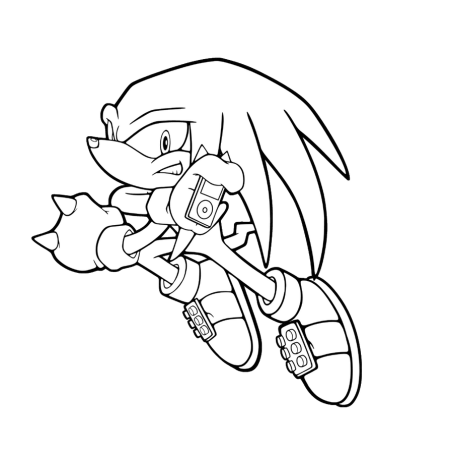 Раскраска Соник НАКЛЗ