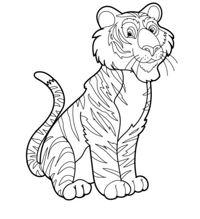 Easy colouring Tiger