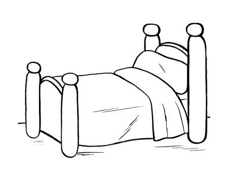 Кровать раскраска для детей