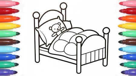 Кроватка раскраска для детей