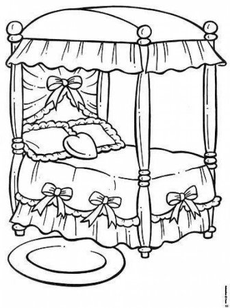 Кроватка раскраска для детей