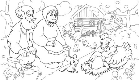 Герои сказки Колобок раскраска