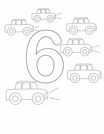 Цифра 6 раскраска для малышей