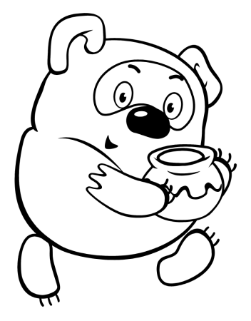 Винни пух с медом раскраска