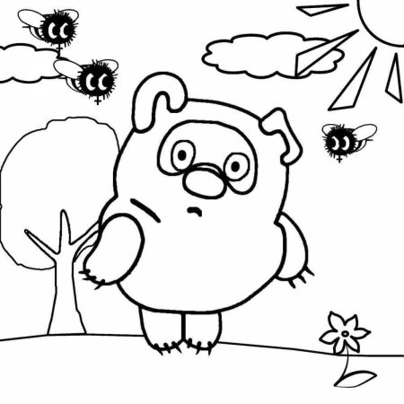 Винипух раскраска