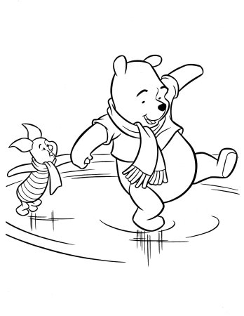 Раскраска Винни пух и Пятачок