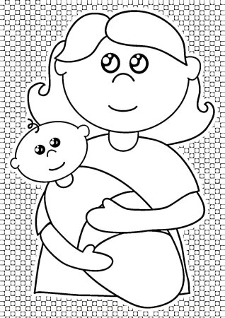 Мама раскраска для детей 3 лет