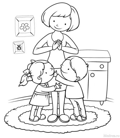 Раскраски про маму для детского сада
