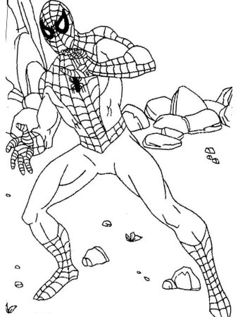 Человек паук раскраска