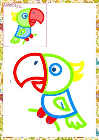 Раскраски для детей с цветным контуром