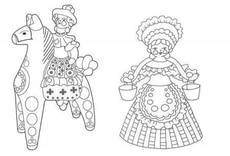 Силуэты дымковских игрушек для старшей группы Дымковская Слобода