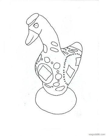 Дымковская игрушка петушок раскраска