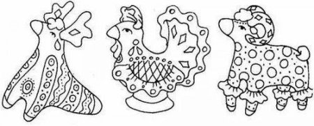 Дымковская игрушка петушок раскраска для детей