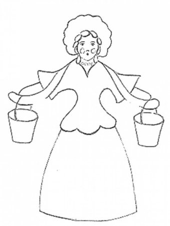 Раскраска Дымковская Барыня Водоноска