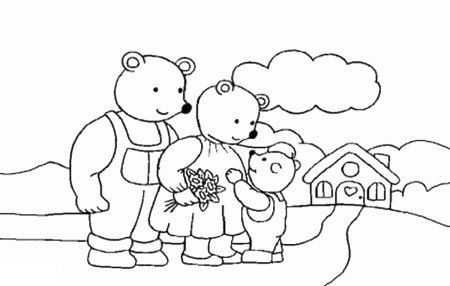 Семья медведей раскраска