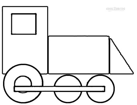 Паровоз из геометрических фигур