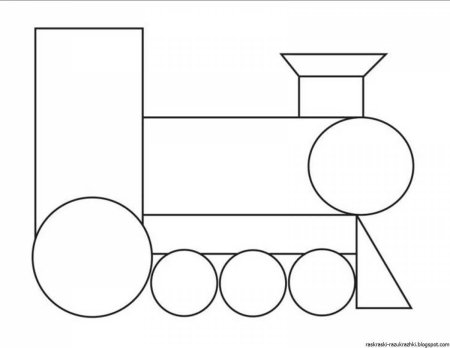 Поезд из геометрических фигур
