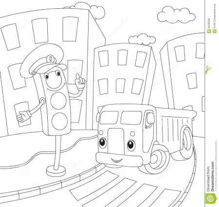 Светофор раскраска для детей