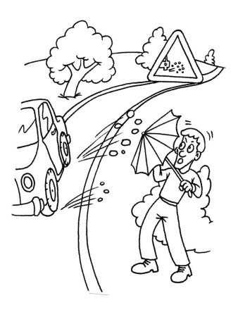 Раскраска по безопасности дорожного движения