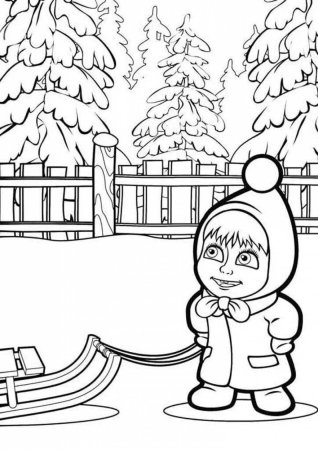 Маша и медведь картинки для печати раскраски