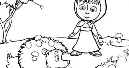 Разукрашка Маша и медведь для 3 лет