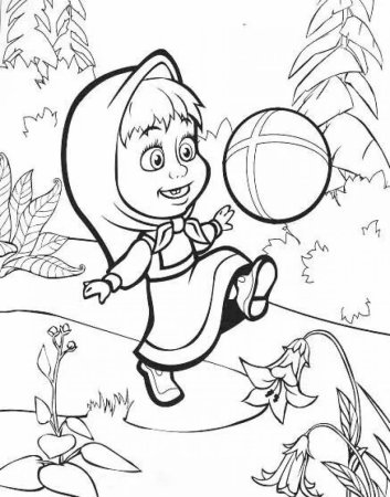 Раскраска медведь из мультика Маша и медведь