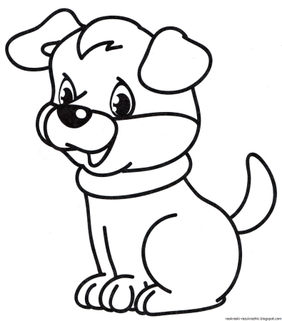 Собачка раскраска для детей