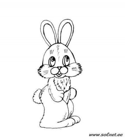 Зайчик раскраска для детей